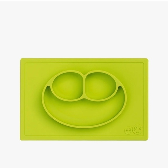 EZPZ Happy Mat lime green frog mat baby toddler silicone plate 14in X 9in X 1in - Picture 1 of 13